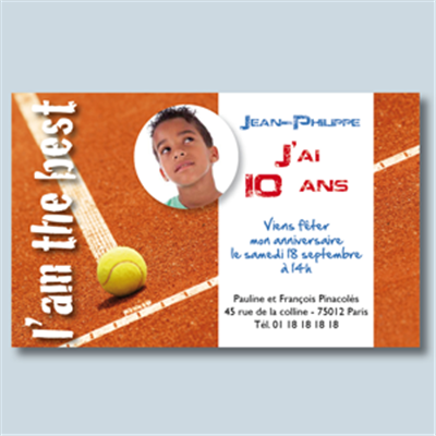 Carte d'anniversaire Tennis 2
